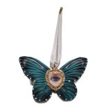 Lepke ak.dísz drapp,tűrkíz,zöld