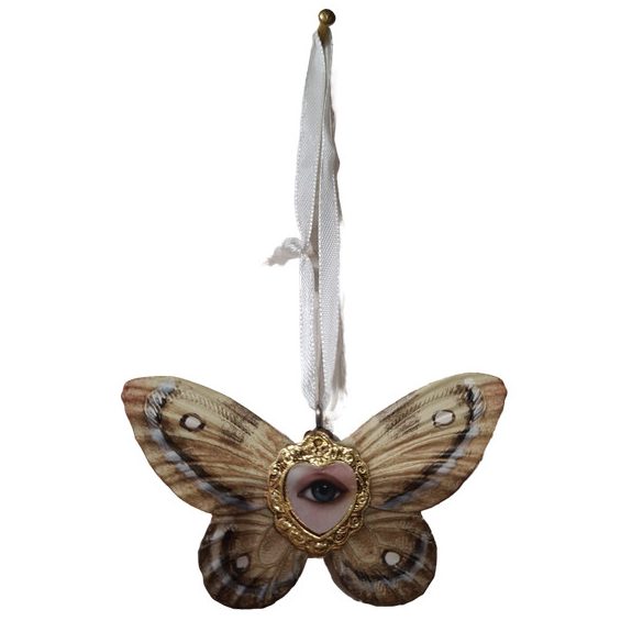 Lepke ak.dísz drapp,tűrkíz,zöld