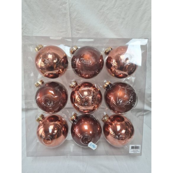 Gömb üveg 9db-os 10cm 3 féle