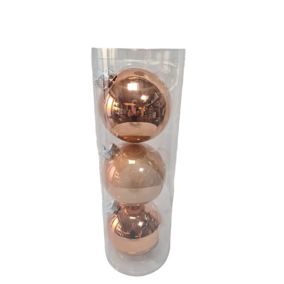 Gömb üveg 3db-os 10cm bronz