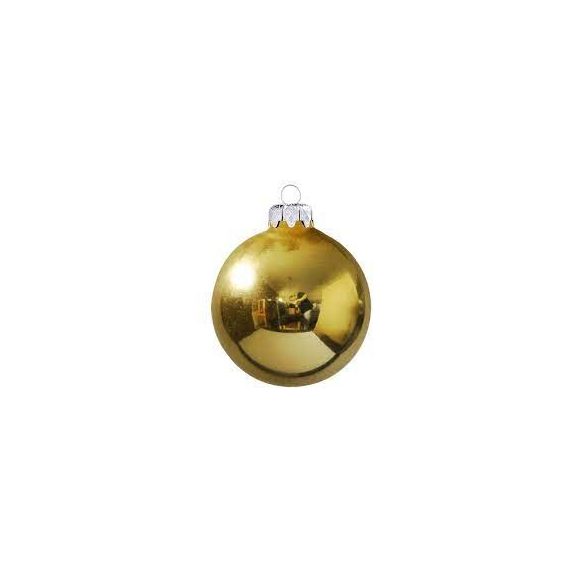 Arany gömb karácsonyfa dísz 8cm