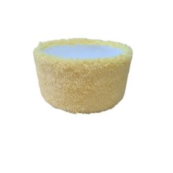 Tál plasztik sárga, rózsaszín szörme D24