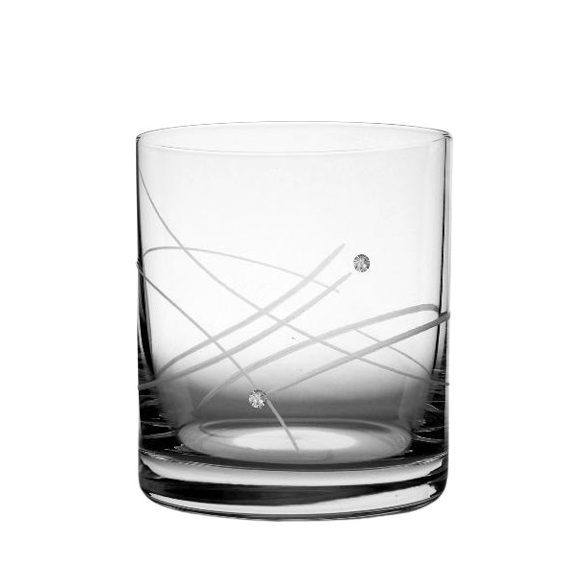 Üveg pohár swarovski dísszel whisky 6db