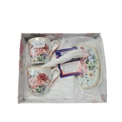 Kávés készlet 4db-os rózsás