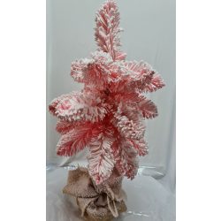 Rózsaszín fenyő zsákban havas 130cm