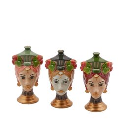 Váza arc színes 18cm porcelán