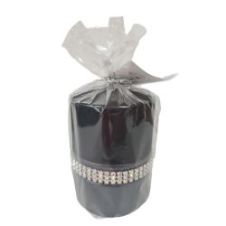 Laura gyertya fekete köves henger