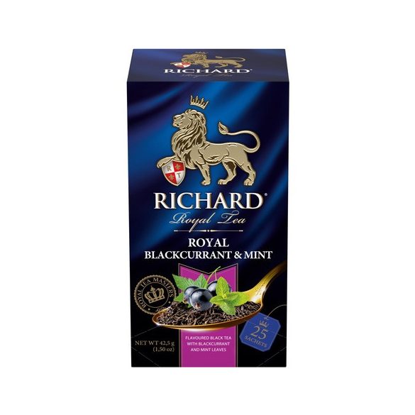 Royal fekete tea 42,5g feketeribizli-menta