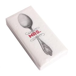 Éttermi szalvéta MRS.fehér 17cm