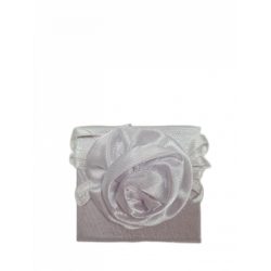 Gyűrűsdoboz szatén fehér 5x5,3cm