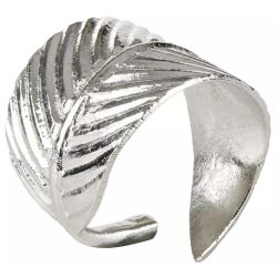 Szalvétagyűrű ezüst színű levél minta