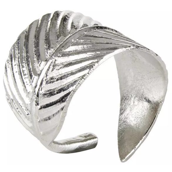 Szalvétagyűrű ezüst színű levél minta