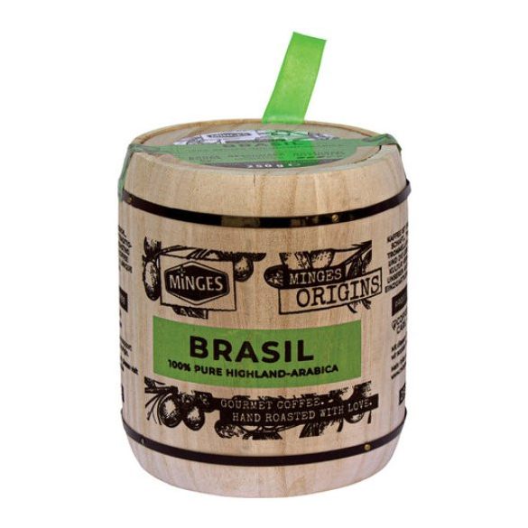 Minges Brasil szemes kávé 250g fahordós