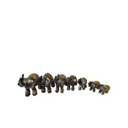 Elefánt család 7 tagú arany,fekete