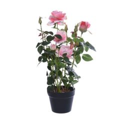 Selyemvirág rózsabokor pink 61cm