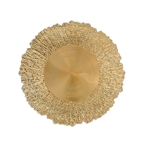 Tányér műanyag arany színű 33x33x2cm
