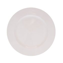 Tányér kerek műanyag fehér 22x22x2cm
