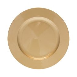 Tányér kerek műanyag arany 22x22x2cm