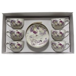 Teás csésze levendulás 6+6db