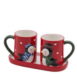 Bögrekészlet 2+1db-os madaras