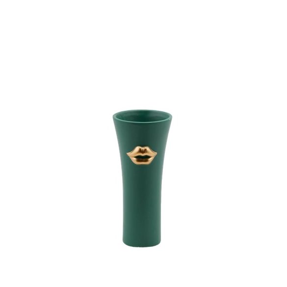 Váza kerámia zöld 21x9cm