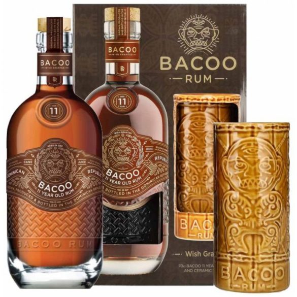 Bacco rum 7 éves +pohár 0,7l