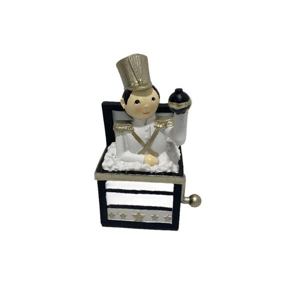 Karácsonyi figura fekete,fehér dobozban