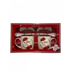 Bögre szett love rózsás 2db-os