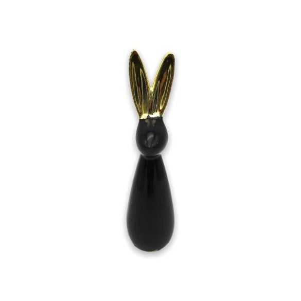 Nyuszi figura fekete-arany 19cm