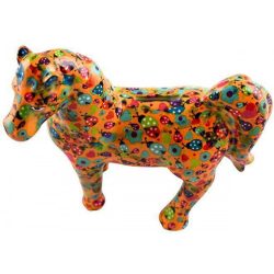 Ló persely narancs kerámia 22x22cm