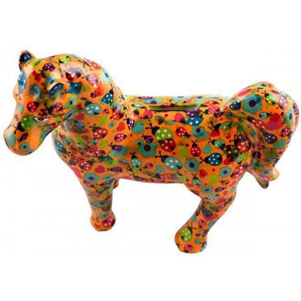 Ló persely narancs kerámia 22x22cm