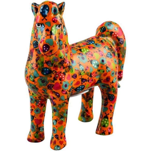 Ló persely narancs kerámia 22x22cm