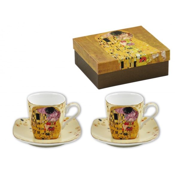 Gustav Klimt kávés készlet krém színű 2+2db, díszdobozban