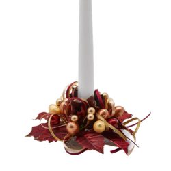 Gyertyagyűrű bordó-arany 14cm átmérő