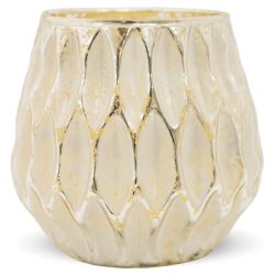 Mécsestartó üveg 8cm átmérő fehér