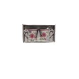 Bögre kerámia virágos 2db+2kanál 2 féle