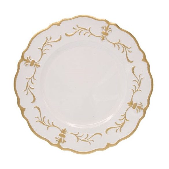 Tál mintás műanyag fehér-arany 33x33cm