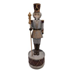 Diótörő zenélő, forgó, álló, szürke 28cm