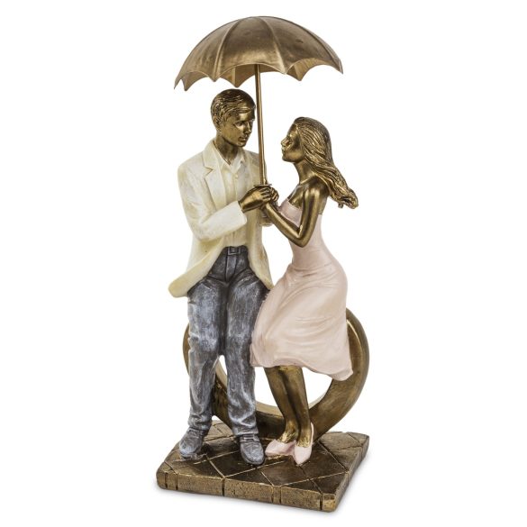 Szerelmes pár ülő esernyős 24cm