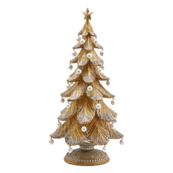 Karácsonyfa gyöngydísszel arany 45cm
