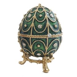 Faberge tojás zöld-arany 6cm