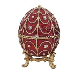 Faberge tojás piros-arany 6cm
