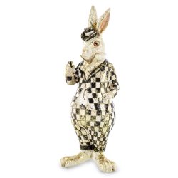Nyúl figura fekete,fehér kockás 32cm