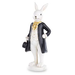 Nyúl figura fiú fekete,fehér poly 22cm
