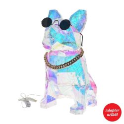 Decorand Bulldog szemüveggel, lánccal, LED-es 39 cm
