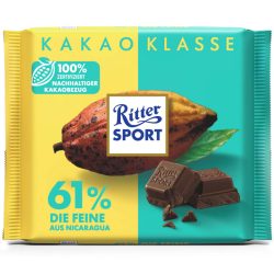 Ritter sport étcsokoládé 61% Nicaraguai kakóval 100g