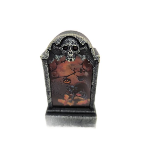 Sírkő Led-es halloween figurákkal 11 cm