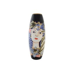 Váza porcelán arc minta 14x39cm