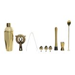 Koktél szett inox, bambusz S/9 9x9x25cm