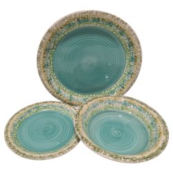 Item étkészlet kő zöld 18 db-os